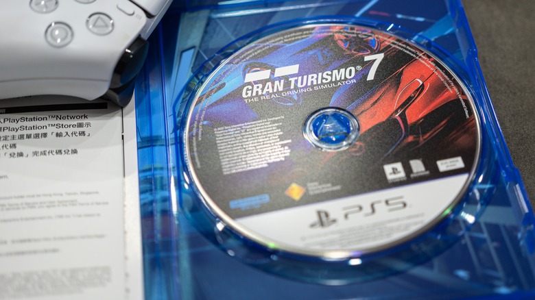 PS5 game disc stock image